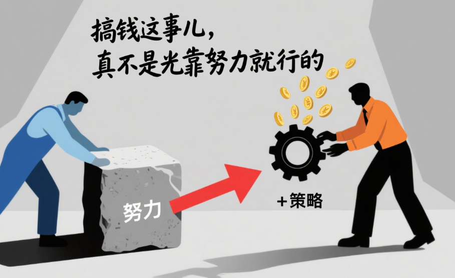 搞钱这事儿，真不是光靠努力就行的
